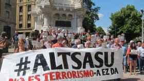 Manifestación a favor de los acusados en el juicio de Alsasua en dicha localidad navarra