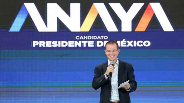 Ricardo Anaya durante un mitin electoral