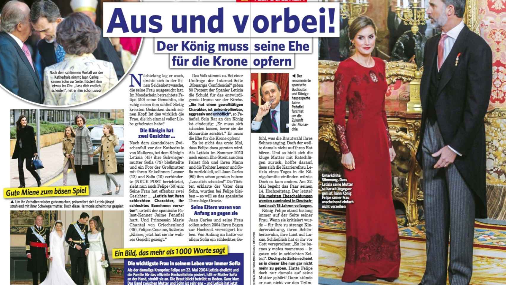 Páginas interiores del reportaje que ha aparecido en 'Neue Post'.