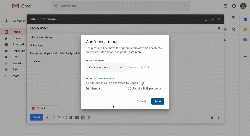modo confidencial correo electronico que se autodestruye nuevo gmail