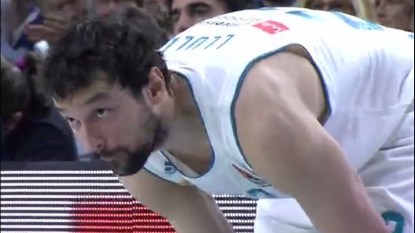 Sergio Llull se prepara para entrar a la cancha ocho meses después. Foto: Twitter (@elchiringuitotv).