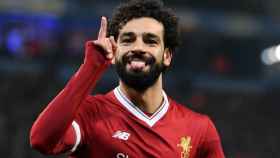 Salah celebra con el Liverpool. foto liverpoolfc.com