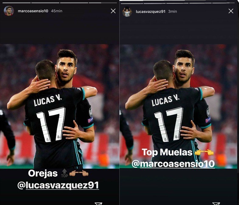 El vacile mutuo en redes sociales entre Asensio y Lucas Vázquez