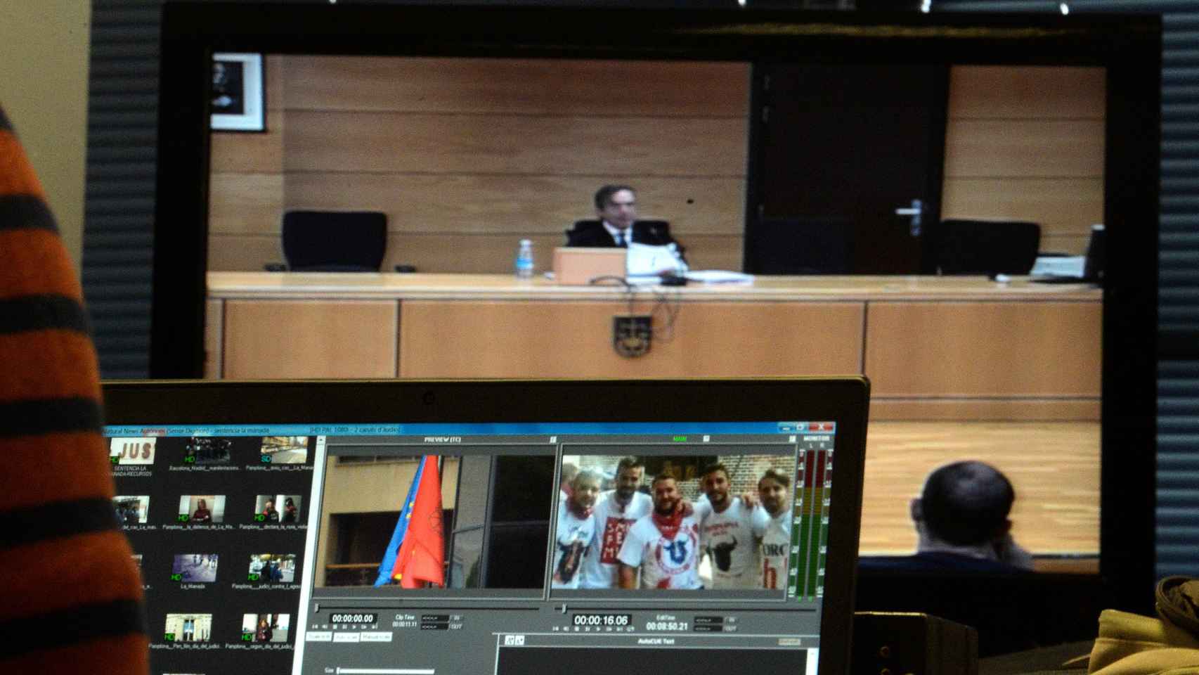 Imagen de la sala de prensa en la Audiencia de Navarra. Reuters.