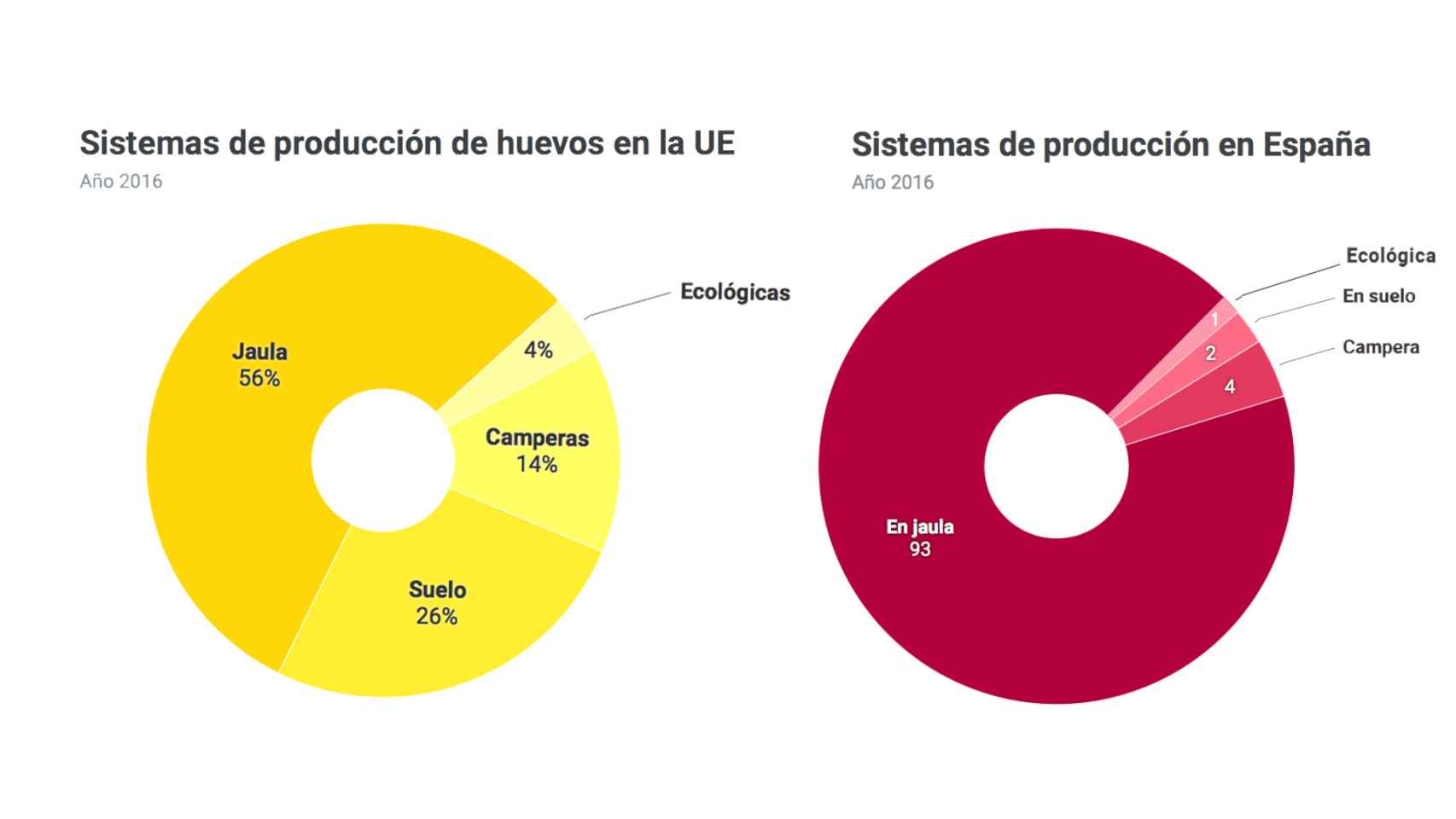 Diferencias entre los sistemas de producción de huevos en España y en la Unión Europea
