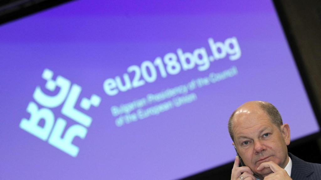El nuevo ministro alemán de Finanzas, Olaf Scholz, durante el Eurogrupo