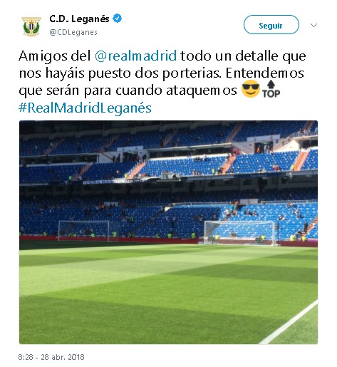 El tuit del Leganés más divertido antes de su visita al Santiago Bernabéu