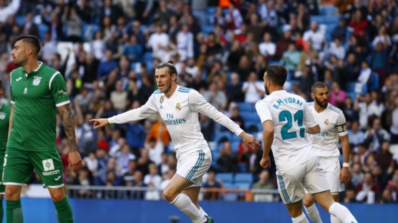 Gareth Bale, tras marcar al Leganés. Foto: Pedro Rodriguez/El Bernabéu