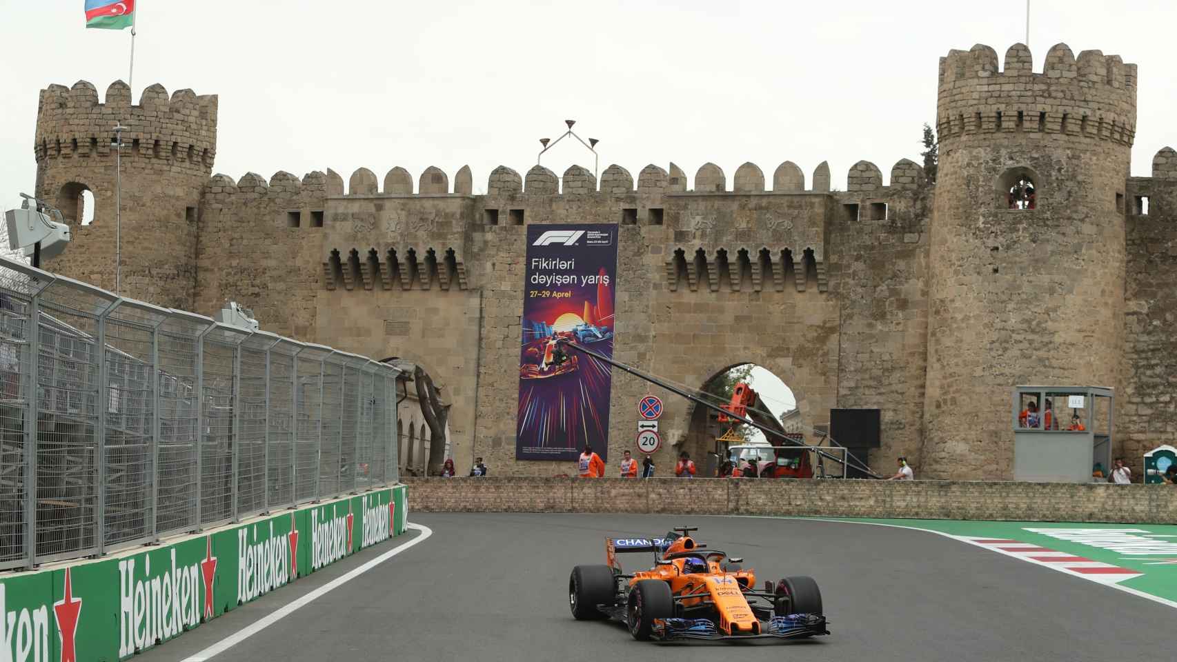 Fernando Alonso, durante la clasificación del GP de Azerbaiyán.