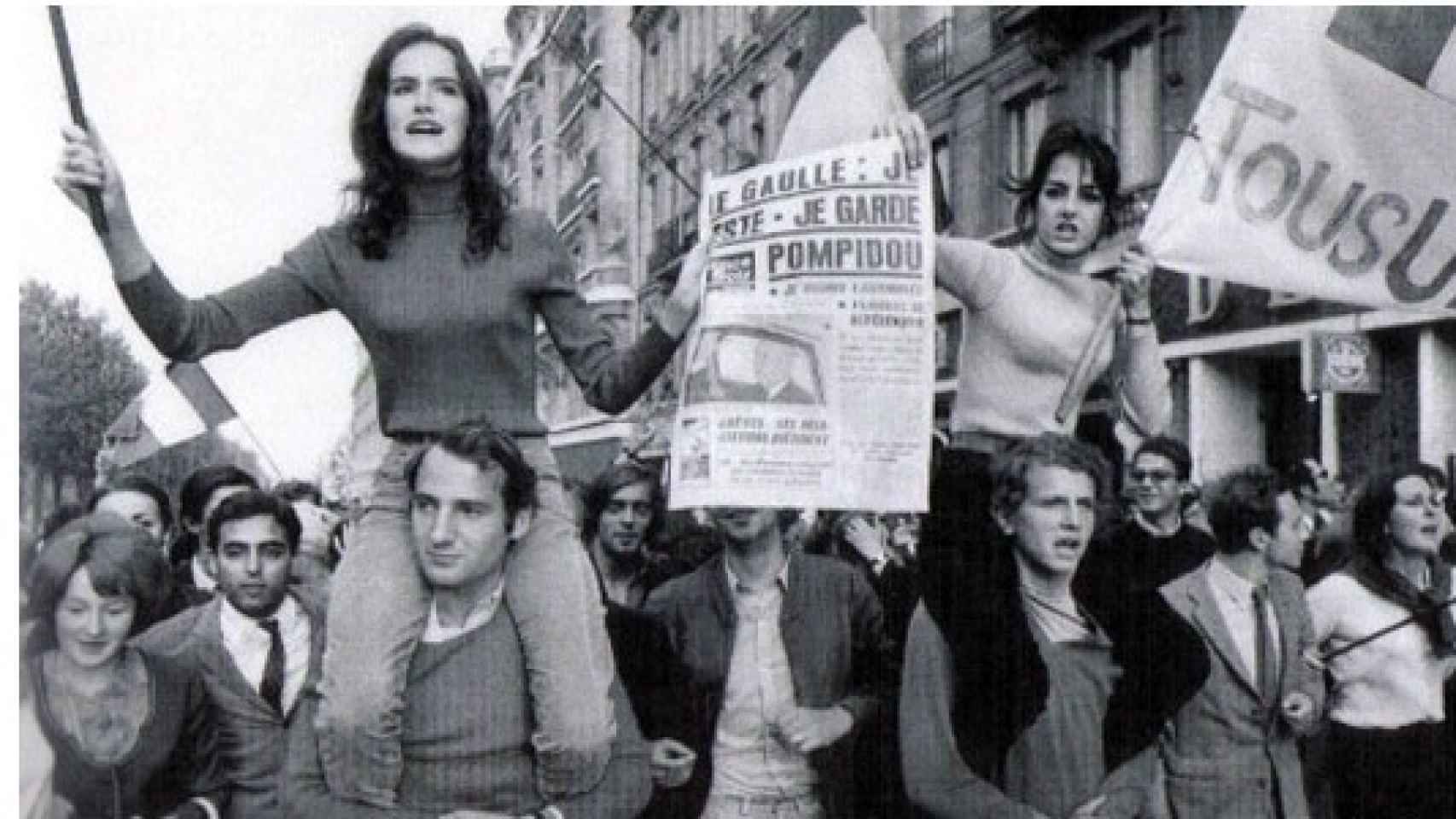 Manifestantes en el París de 1968