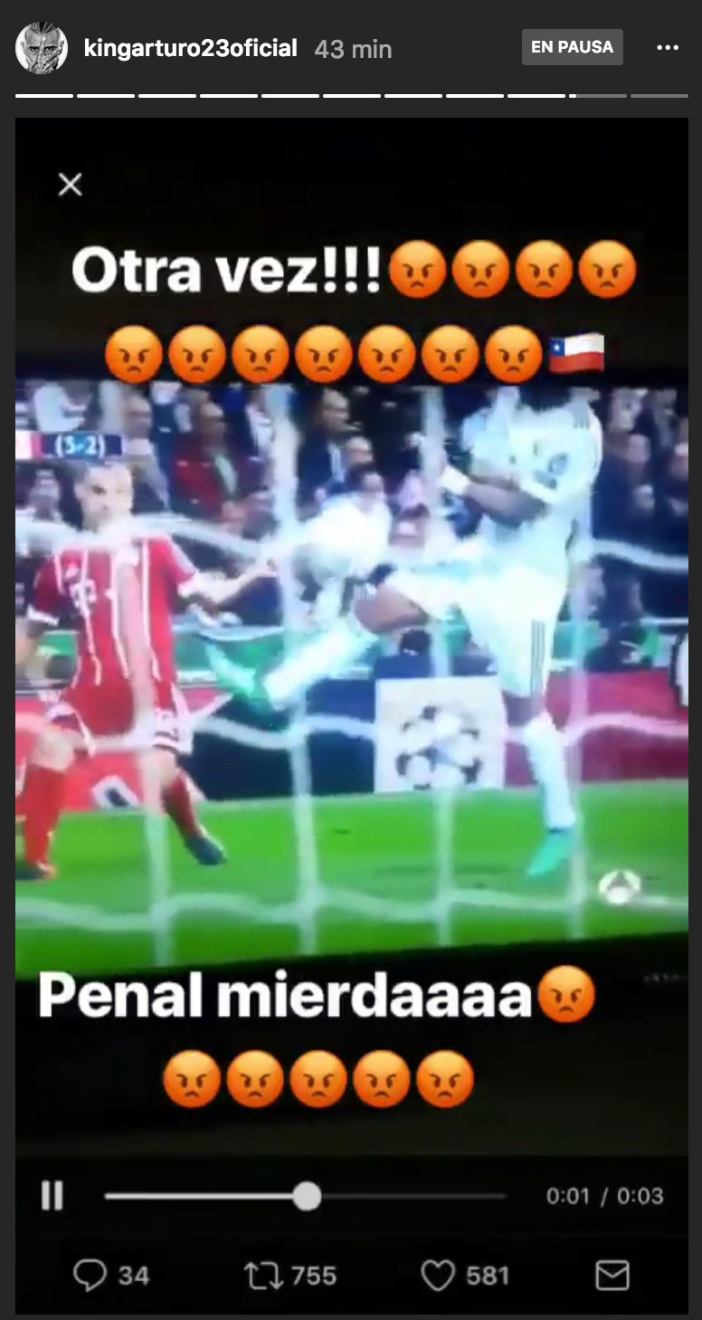 Vidal insulta a los jugadores del Madrid en Instagram: Ratones
