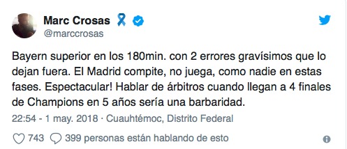 Marc Crosas se rinde al Madrid y da un zasca al Barcelona