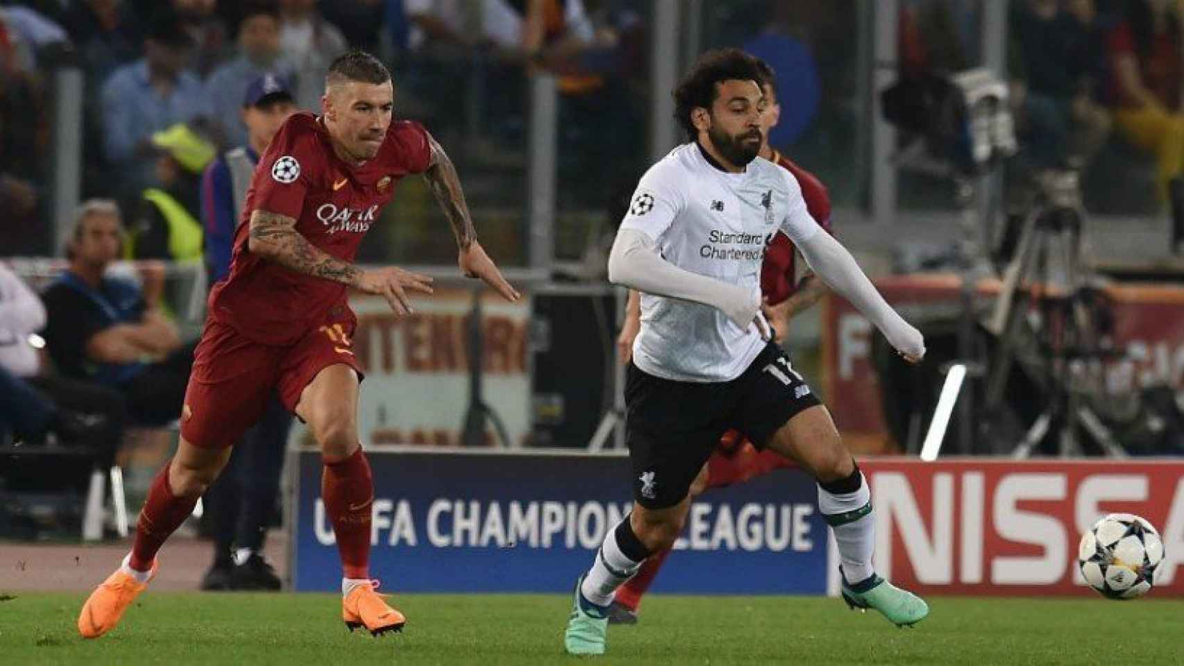Salah conduce el balón. Foto: liverpoolfc.com