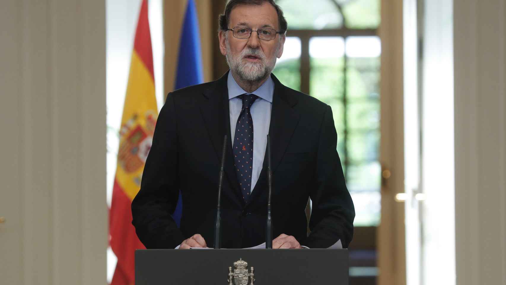 El presidente del Gobierno español, Mariano Rajoy, este viernes en Moncloa.