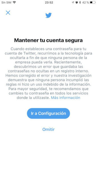 twitter contrasena