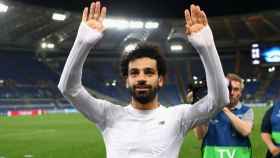 Salah celebra el pase a la final. Foto Twitter (@ChampionsLeague)