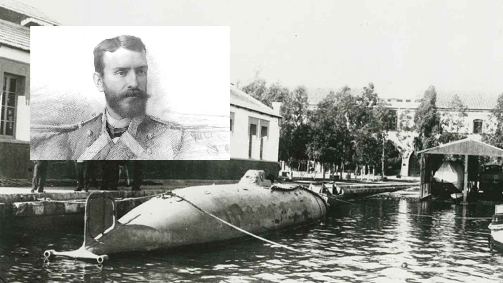 Isaac Peral y su submarino.