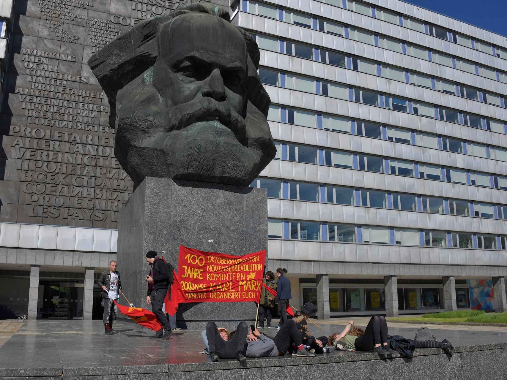 Estatua en honor de Marx en la ciudad de Chemnitz.