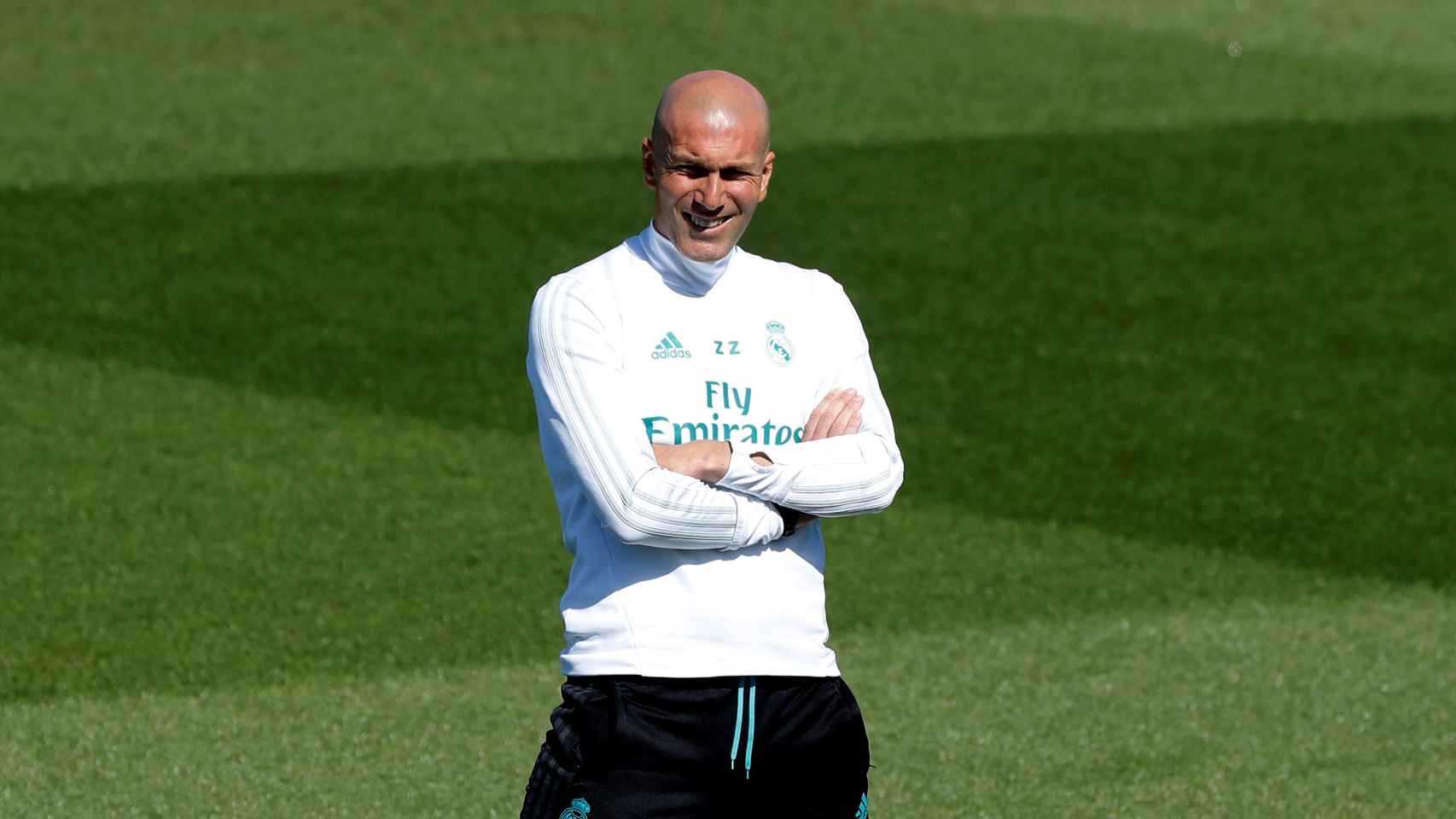 Zidane, en el último entrenamiento del Real Madrid.