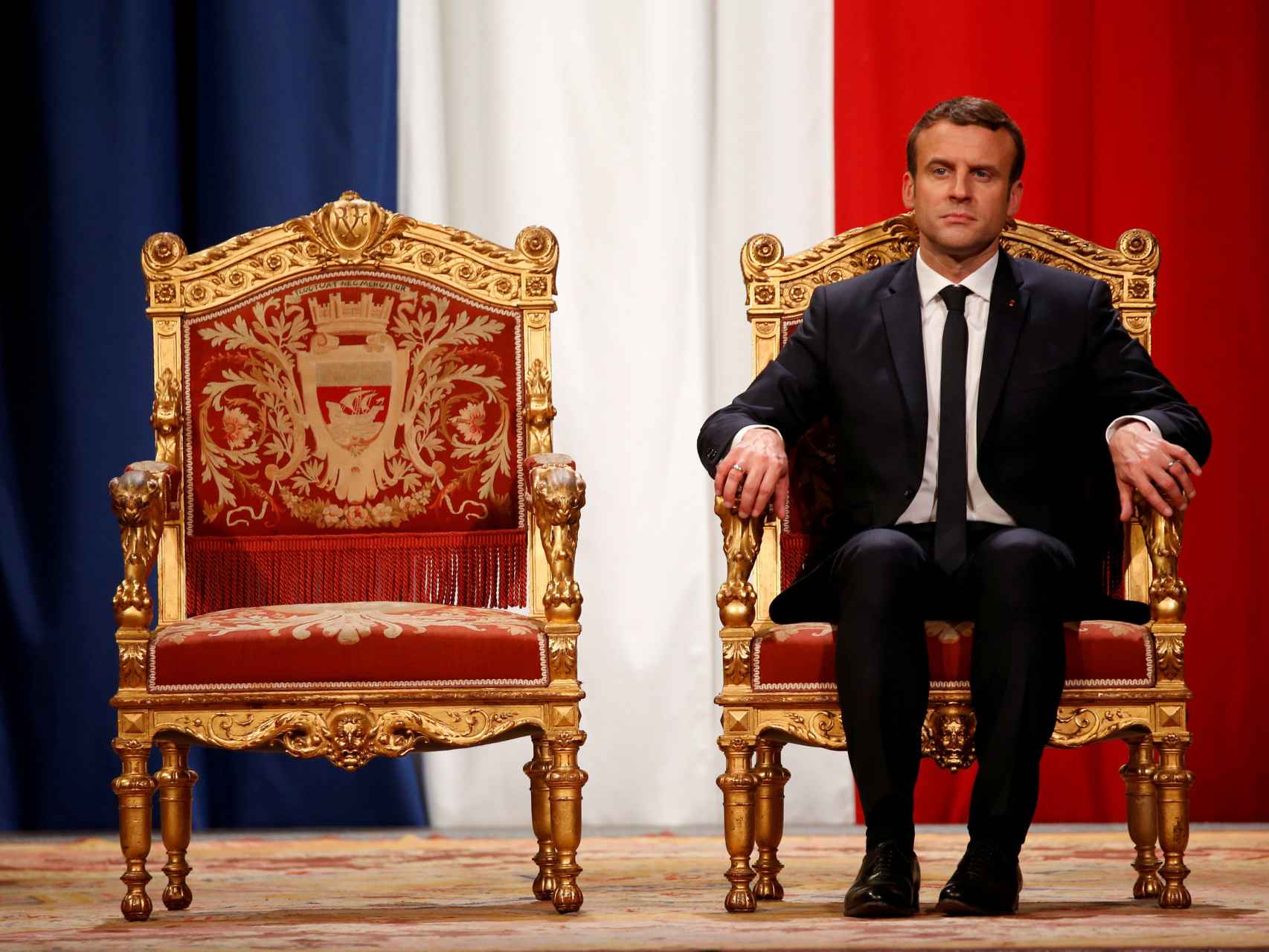 Macron en una recepción en el Ayuntamiento de París