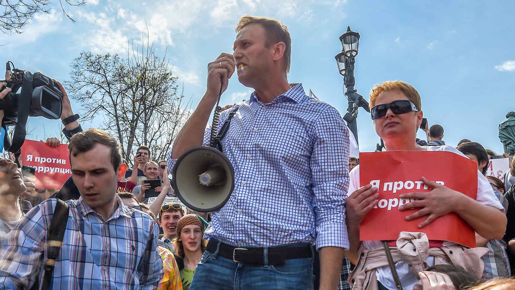 Navalni, antes de ser detenido.