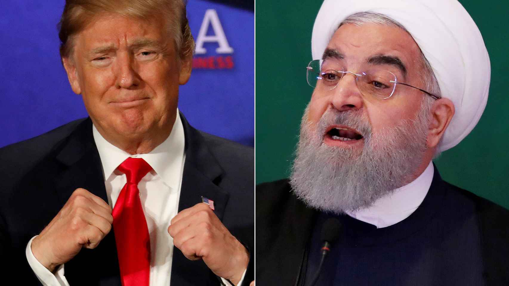 Donald Trump y Hasan Rohaní, presidentes de EEUU e Irán.