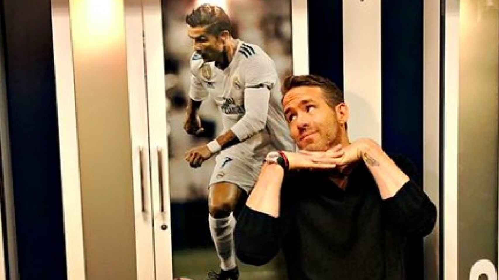 Ryan Reynolds visita el Santiago Bernabéu: Cristiano, el más buscado