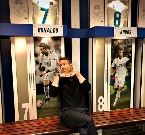 Ryan Reynolds visita el Santiago Bernabéu: Cristiano, el más buscado
