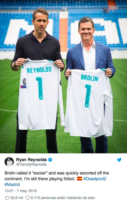 Ryan Reynolds visita el Santiago Bernabéu: Cristiano, el más buscado