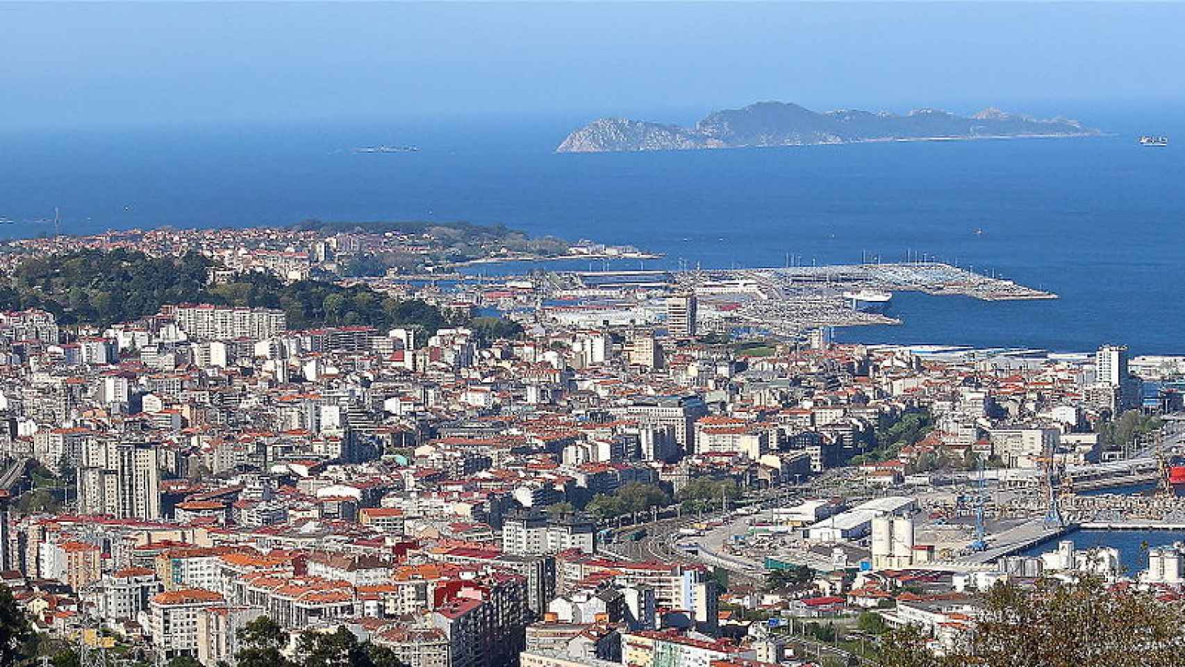 La ciudad de Vigo, vista desde el aire.