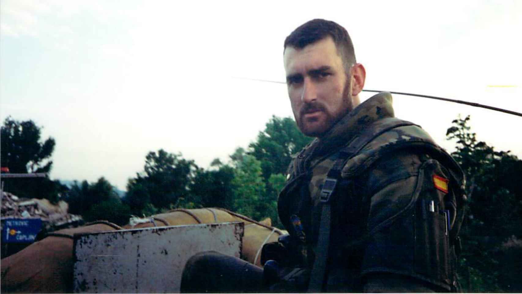 El teniente Arturo Muñoz Castellanos, en una foto tomada con su cámara en la guerra de Bosnia.