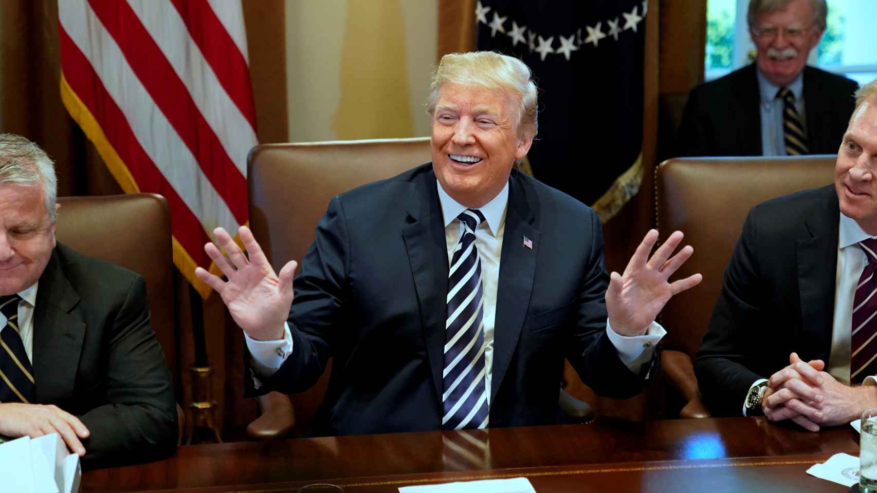 Trump, en una reunión con su gabinete en la Casa Blanca.