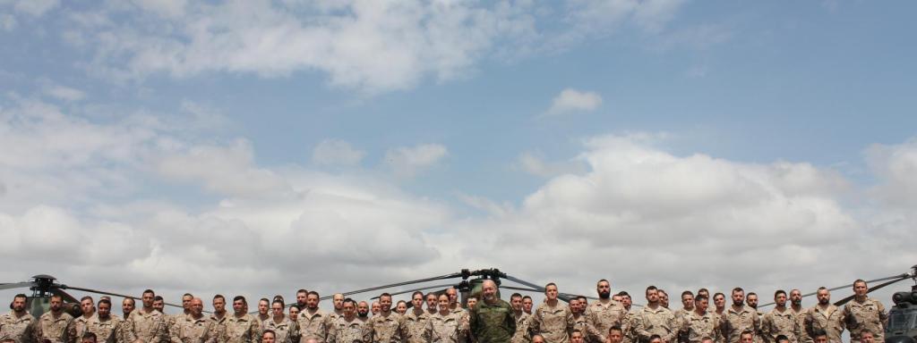 Acto de despedida en la base de Almagro.