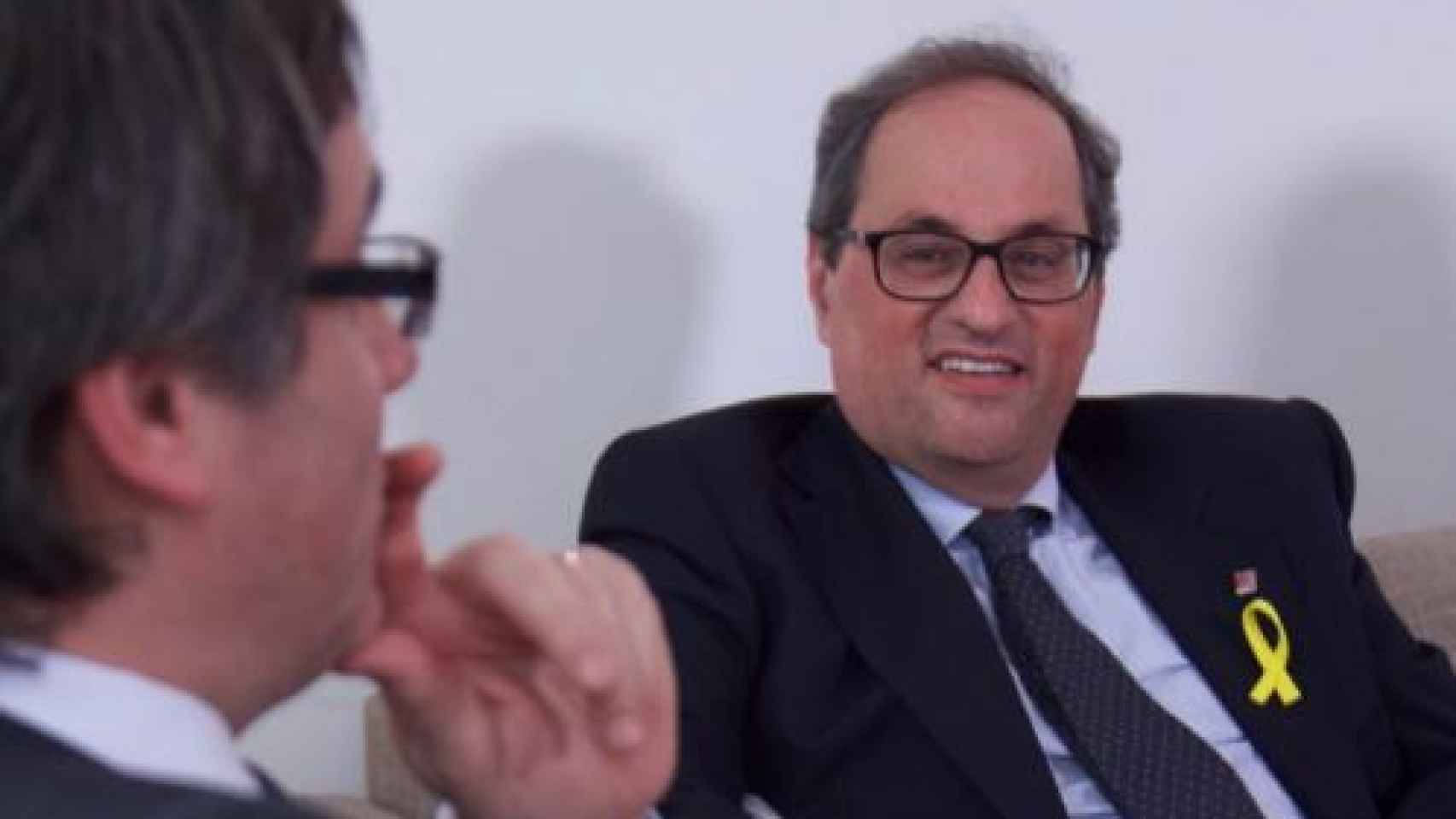 Carles Puigdemont y Quim Torra durante una reunión.