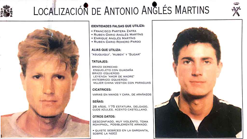 Cartel de Antonio Anglés difundido por la Interpol
