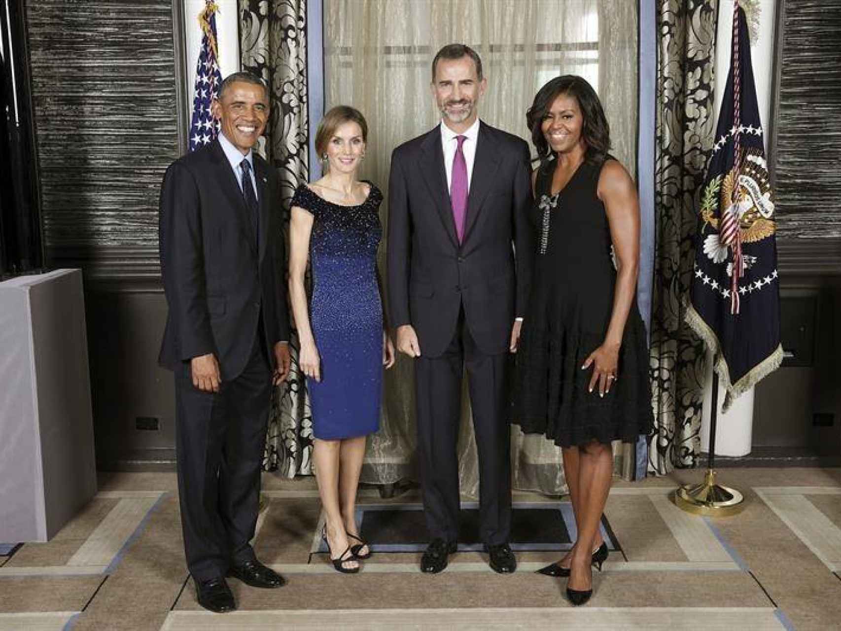 Los reyes de España con Obama y su mujer.