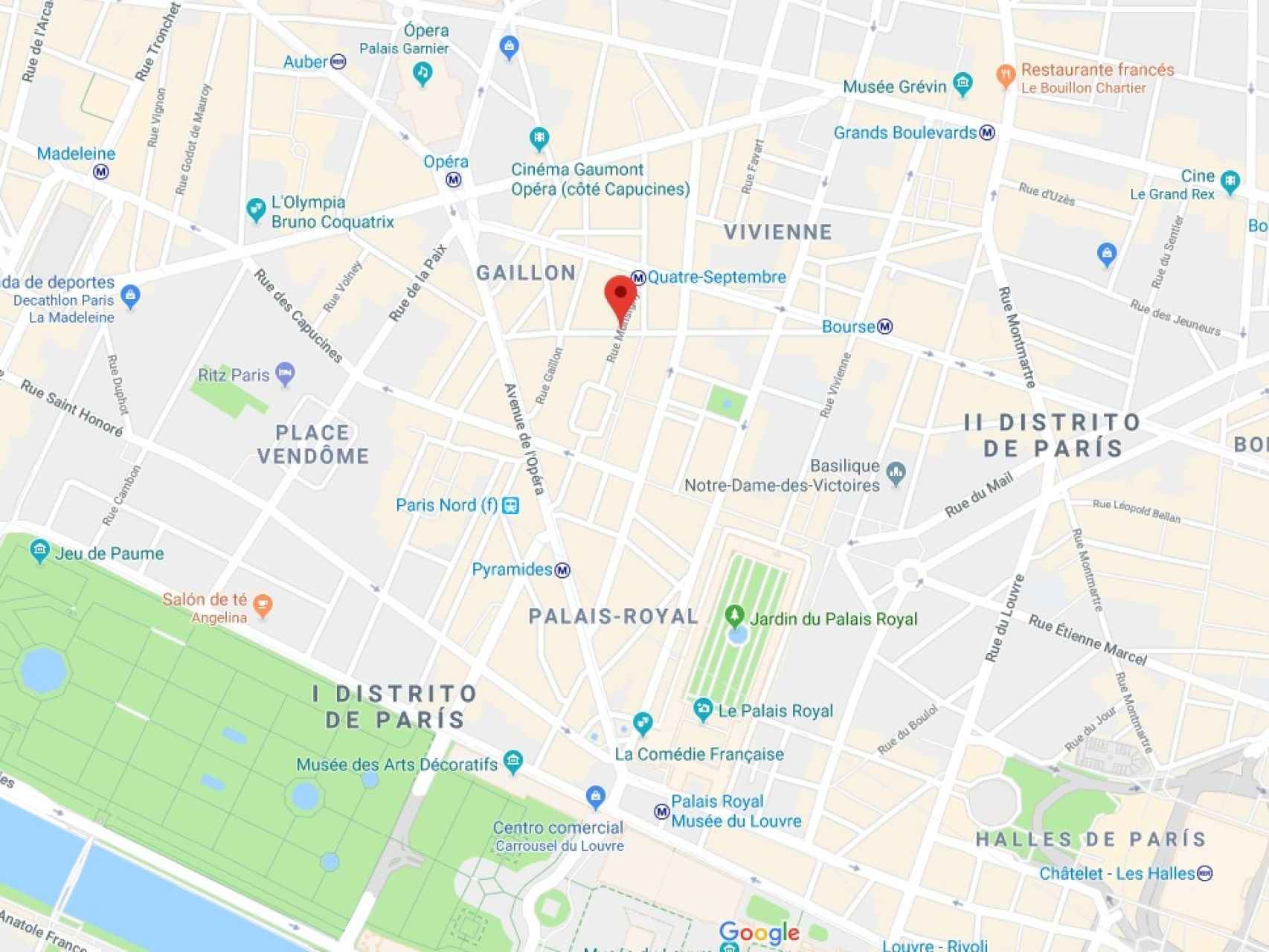 Localización del ataque en pleno centro de París.