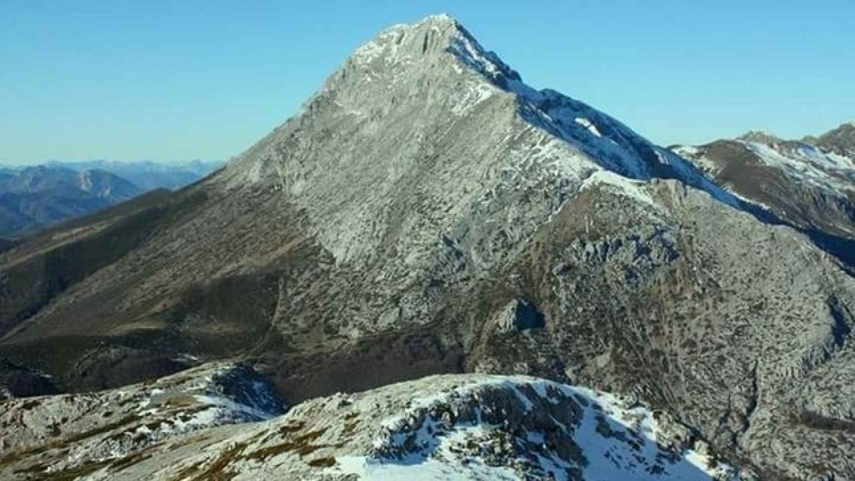 Vista del Pico Espigüete, lugar del accidente.