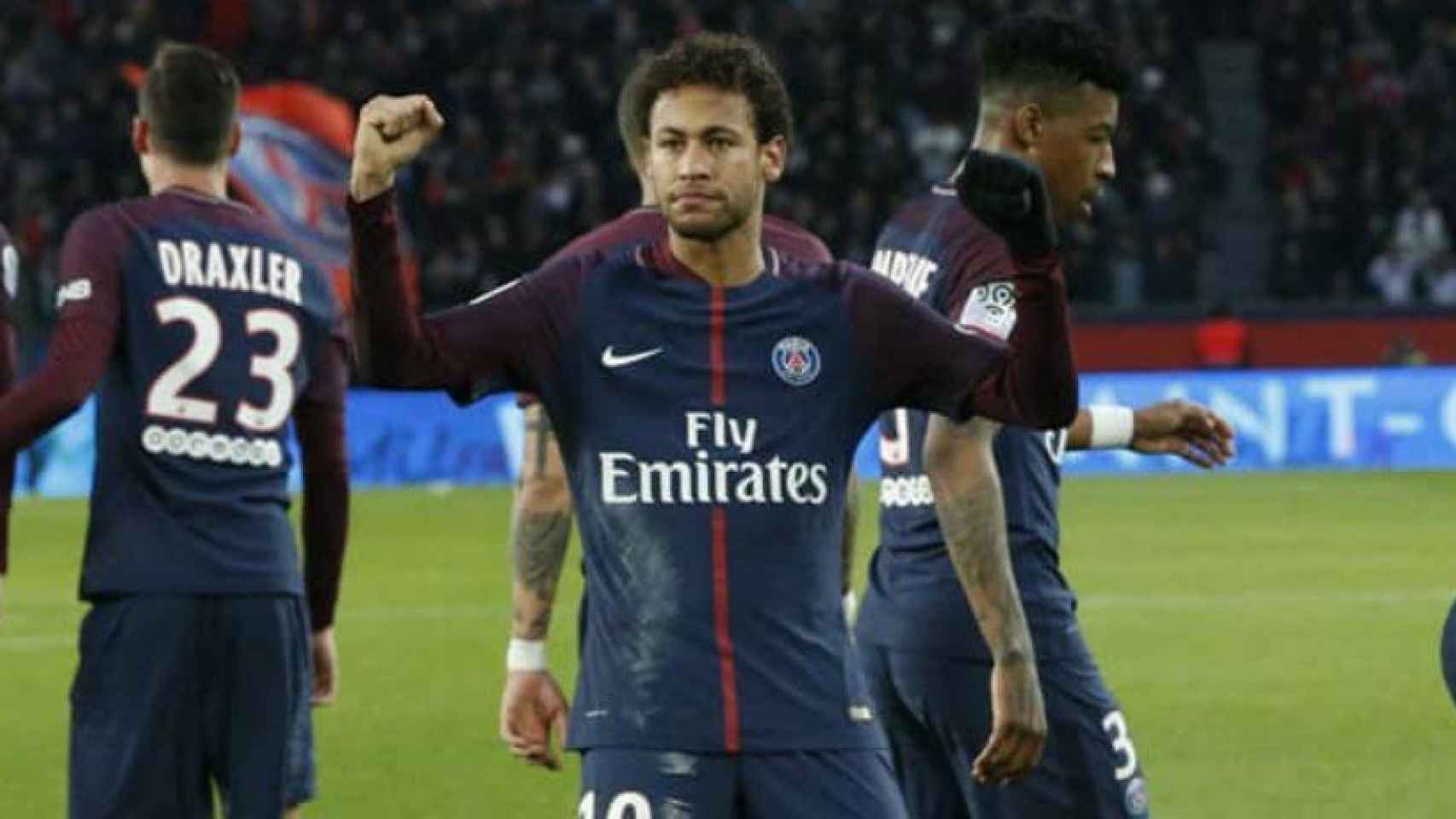 Neymar celebra un gol con el PSG. Foto psg.fr
