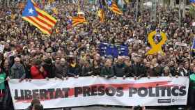 Manifestación de sindicatos y asociaciones independentistas en Barcelona
