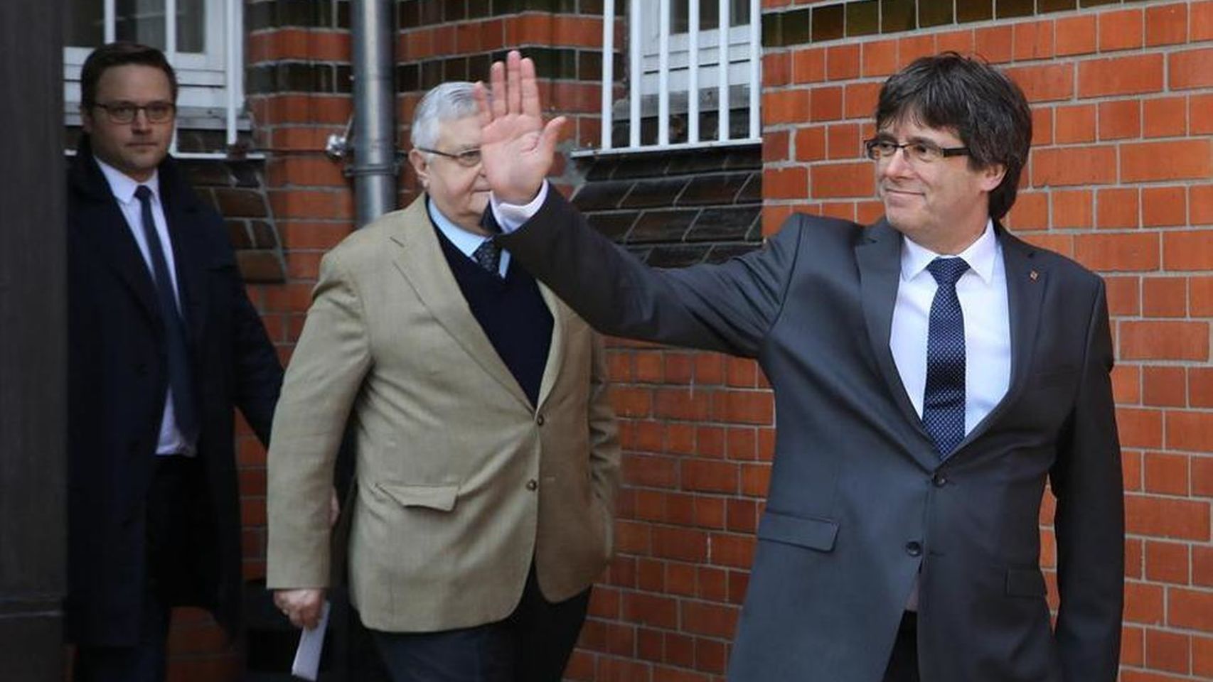 Carles Puigdemont a su salida de la prisión de Neümunster (Alemania)./