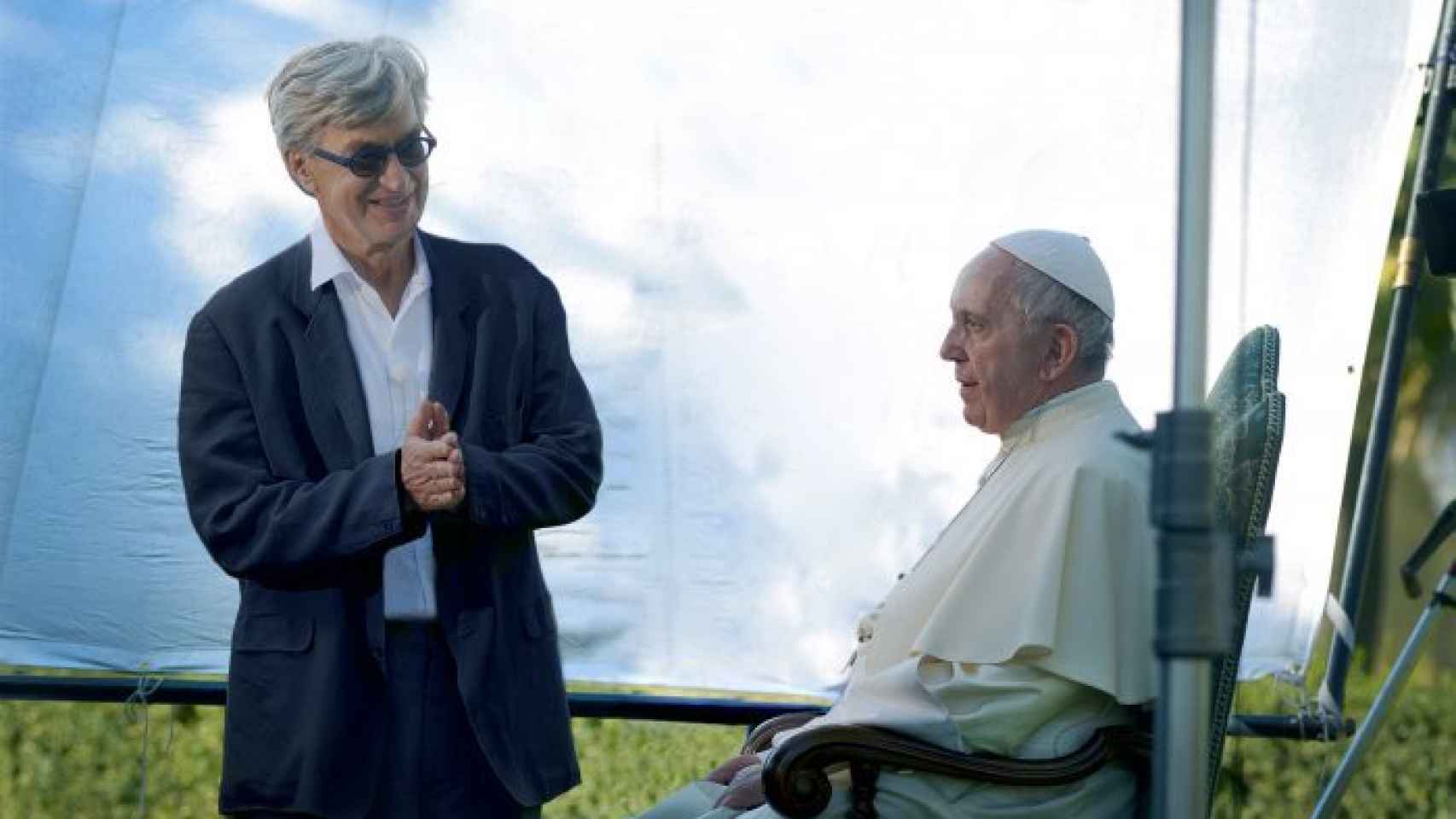Wim Wenders y el Papa Francisco.