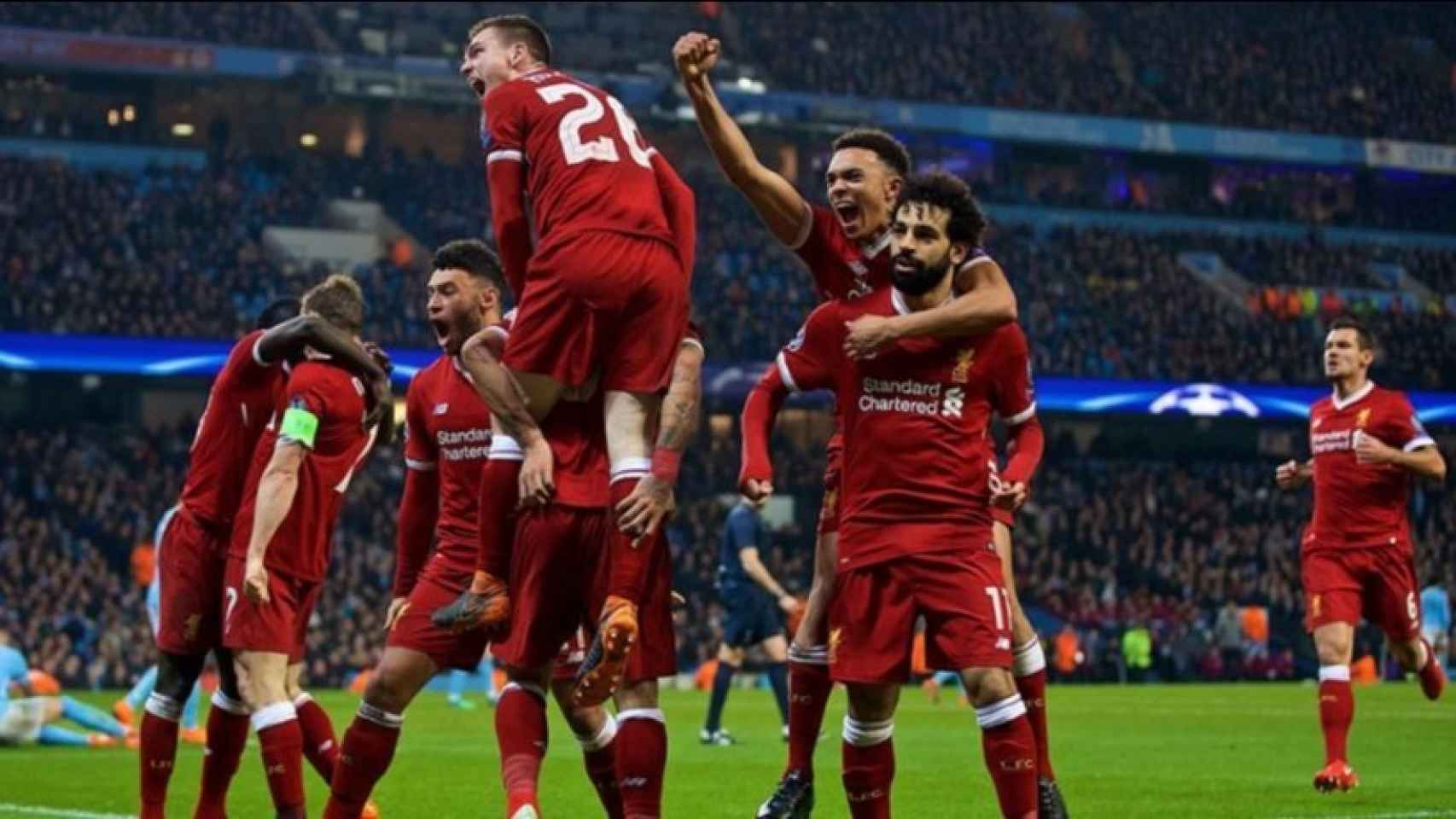 Celebración del Liverpool en el partido contra el City. Foto: liverpoolfc.com