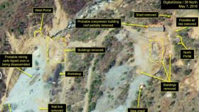 Imágenes por satélite del 7 de mayo que ponen de manifiesto la desnuclearización del régimen norcoreano.