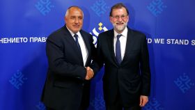 Rajoy saluda en Sofía al primer ministro búlgaro, Boiko Borisov