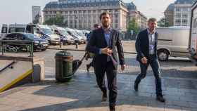 El exconseller Toni Comín, a su llegada al Palacio de Justicia de Bruselas