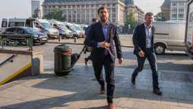 El exconseller Toni Comín, a su llegada al Palacio de Justicia de Bruselas