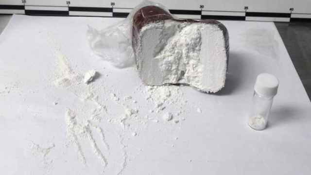 Cocaína incautada por la policía.