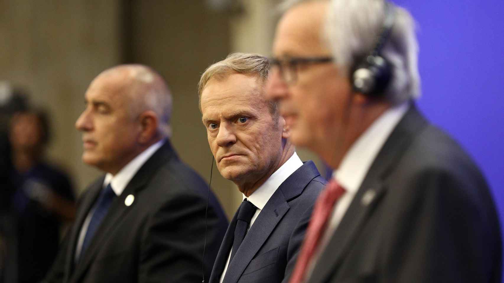 Tusk y Juncker, en la rueda de prensa tras la cumbre de Sofía