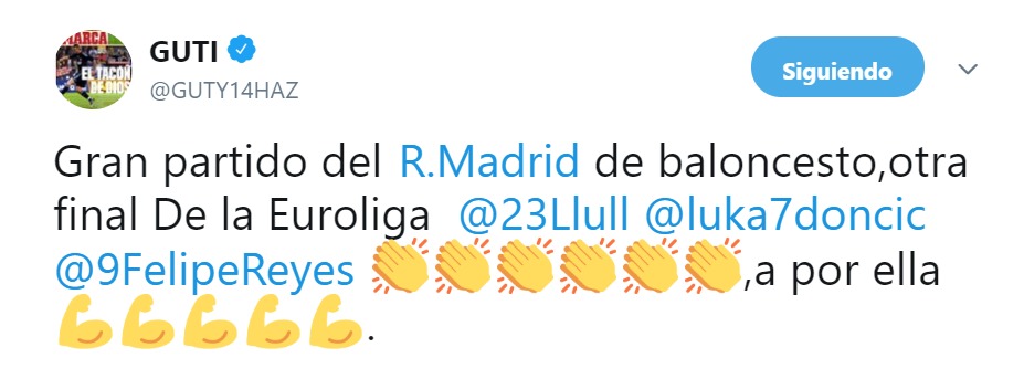 Los mensajes del Madrid de fútbol a la sección de basket
